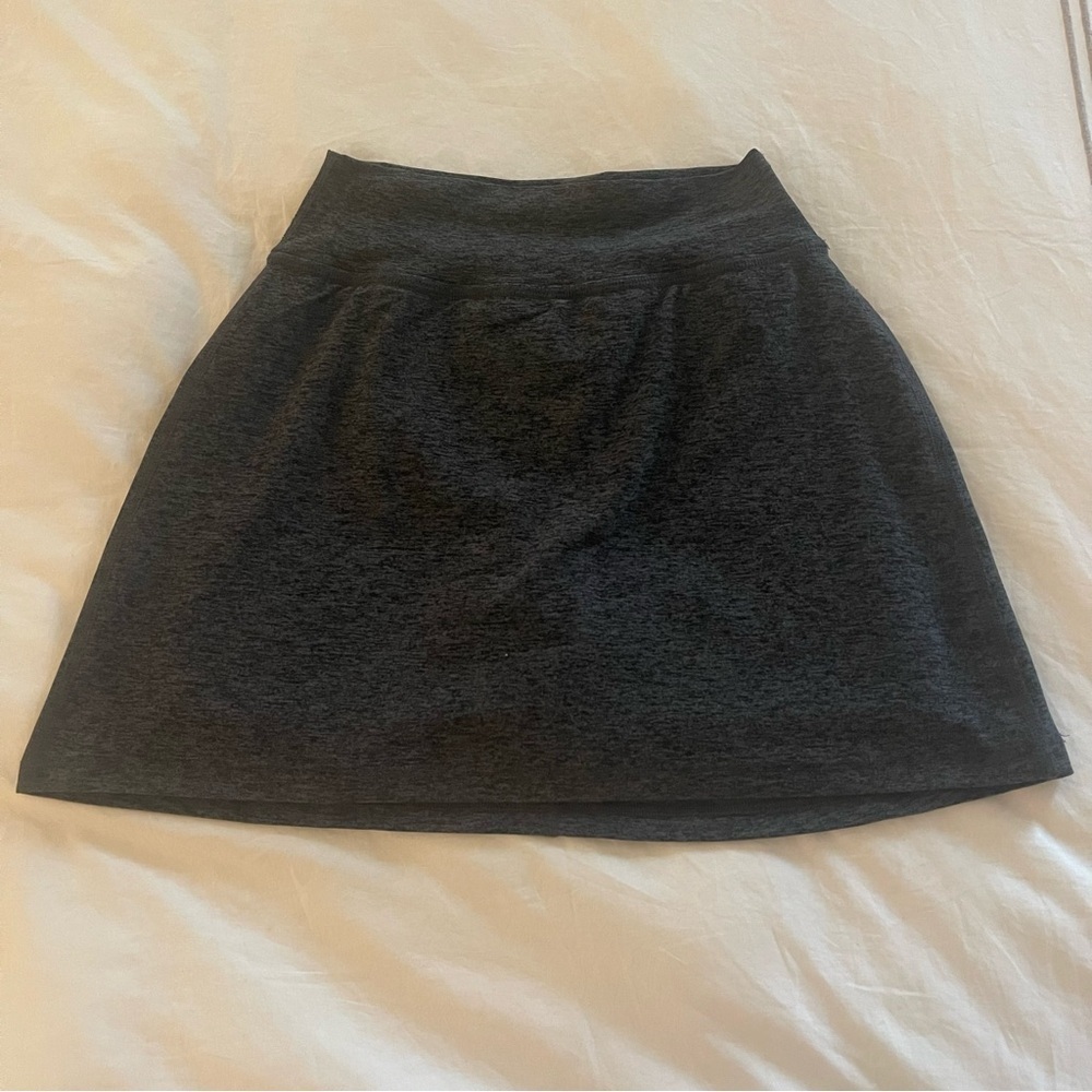 Beyond Yoga Spacedye Move It Skort Mini Athletic Black Heather Stretch Yoga